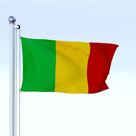 3d Model Animated Mali Flag Vr Ar Low Poly Animated Cgtrader