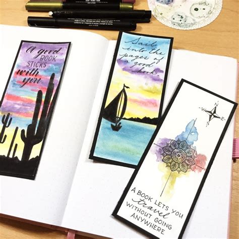 easy diy watercolor bookmarks kelly creates