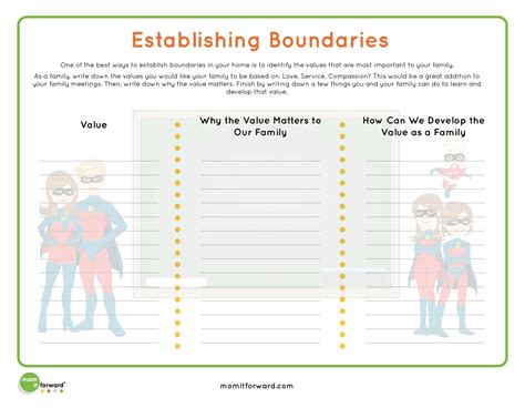 Setting Boundaries With Parents Worksheet