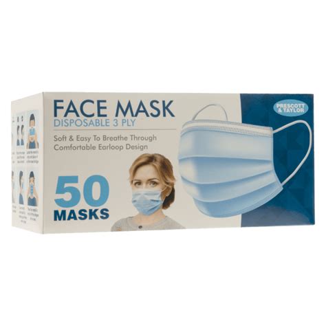 Morningsave 50 Pack Disposable 3 Ply Face Masks