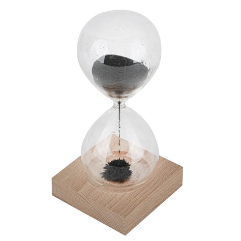 Black Sand Hourglass With Magnetic Wood Base 3 116 X 6 Inches Mardel 3855749