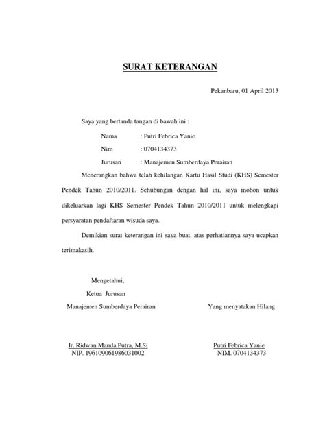 Surat Pernyataan Dokumen Hilang - IMAGESEE