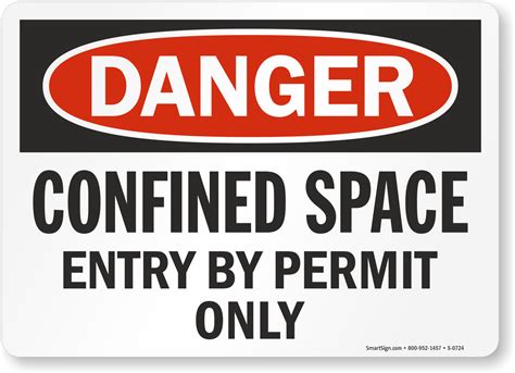 Danger Confined Space Sign Sku S 0724