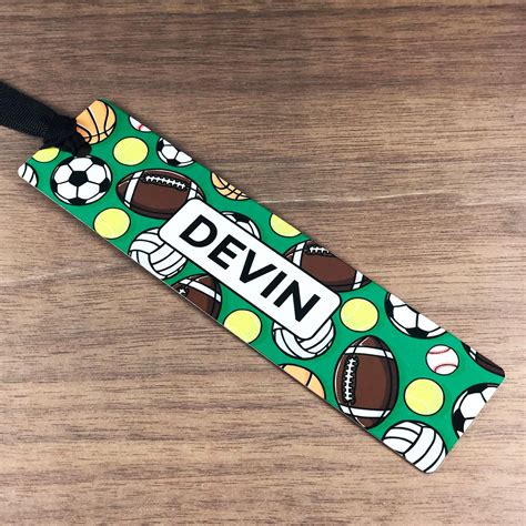 Sports Bookmark Bookmark For Kids Personalized Bookmarks For Etsy