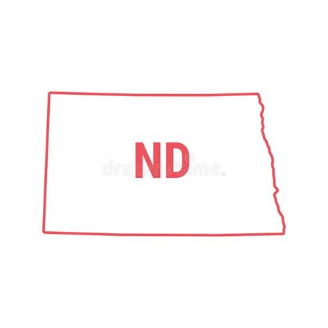 North Dakota Us State Vector Map Pencil Sketch North Dakota Outline