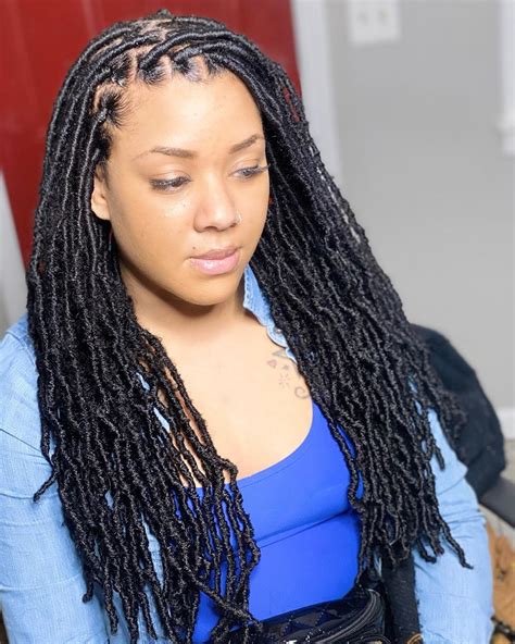 You can get this look by having a hairdresser braid your real hair, before wrapping dreadlocks around it. LocSlayer on Instagram: " ️ ️ soft locs" in 2020 | Locs ...