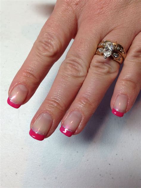 Pink Tip Shellac French Nails By Cheryl My Creations Pinterest