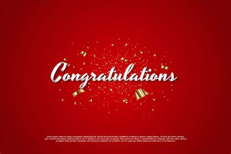 Premium Vector Congratulation Background With White Text On A Red