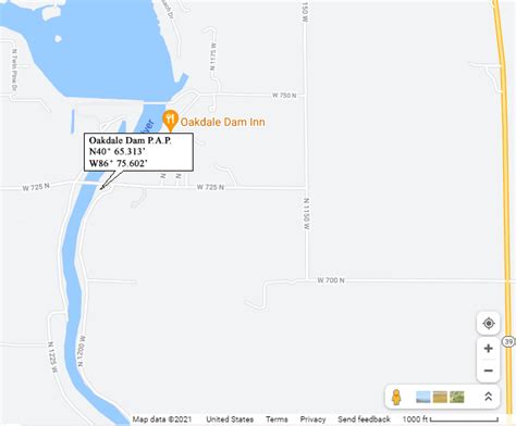 Map To Oakdale Dam Public Access Boat Launch Point On Tippecanoe River