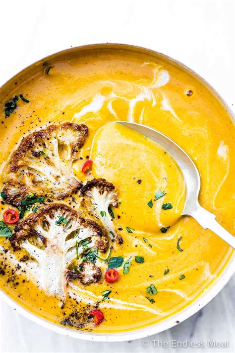 Coconut Curried Cauliflower Soup The Endless Meal