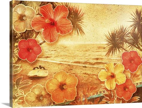 Vintage Tropical Beach Wall Art Canvas Prints Framed Prints Wall