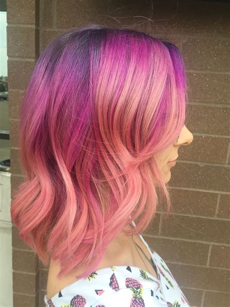 Tropical Sunset Colormelt Pravana Vivids Purple And Pink Hair Summer