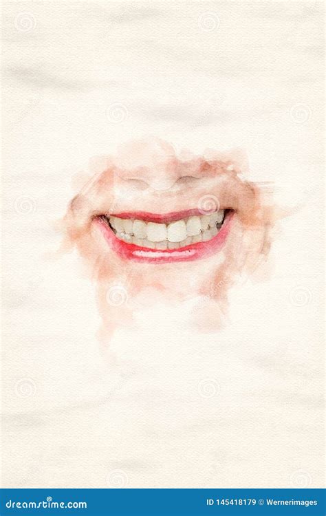 close up of womans laughing mouth with red lips stock illustration illustration of lips