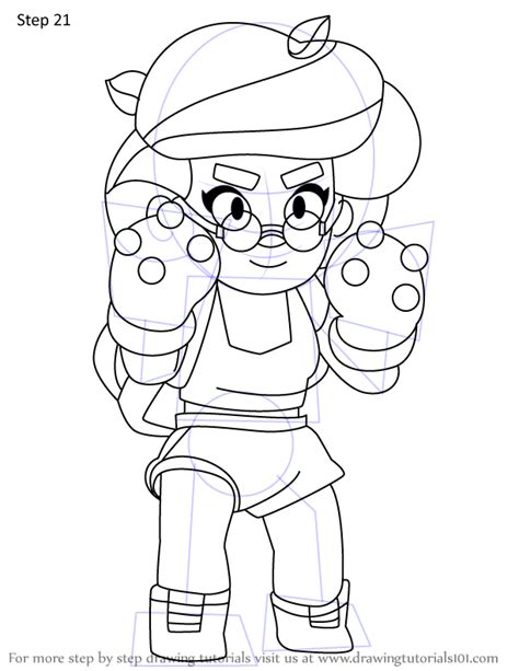 Step By Step How To Draw Rosa From Brawl Stars