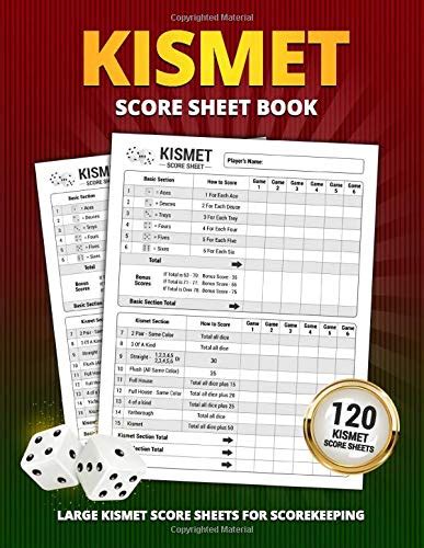 Kismet Score Sheet Book 120 Large Score Sheets For Scorekeeping