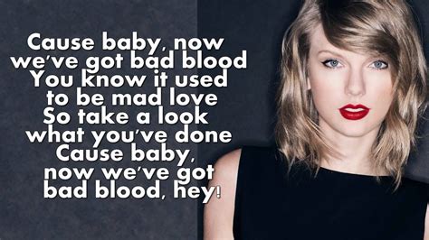 Taylor Swift Bad Blood Lyrics Beat Youtube