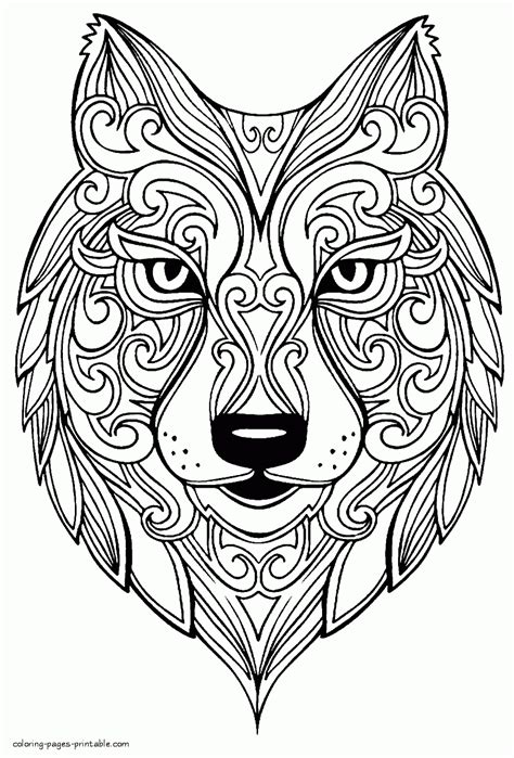 Dog Adult Animal Coloring Pages Free Printable Coloring Pages