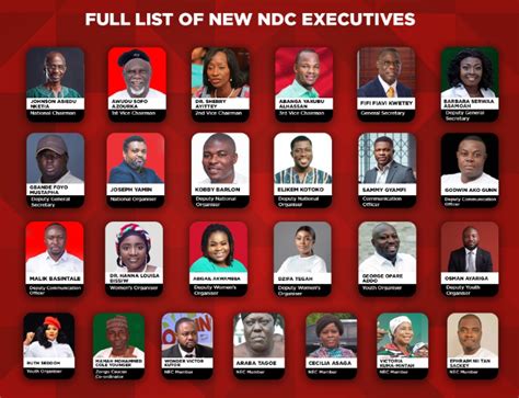 Full List Of New Ndc National Executives 2023