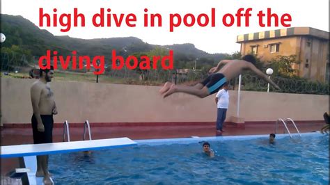 Long Jump In Pool Off Diving Board Youtube