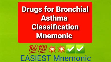 Drugs For Brochial Asthma With Mnemonic Youtube
