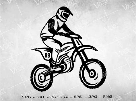 Dirt Bike Svg Files Motorcycle Vector Images Svg Silhouette Clipart