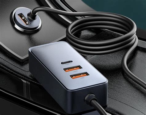 Baseus Car Charger With Extender 4 Ports And 120w Power For 20