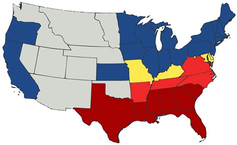Us Civil War States Map Us States Map