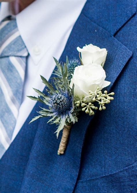 Liked The Simple Flower Thats Contrast To The Suit Thays Blue Navy