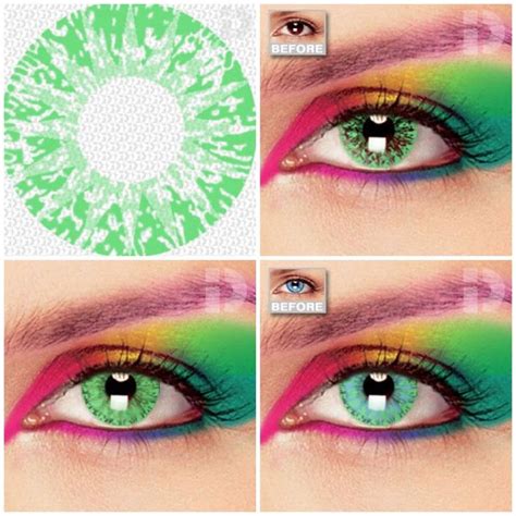 Use These Solar Green Crazy Coloured Contacts To Complete Your
