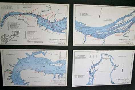 4 Vintage Tennessee River Navigation Charts Etsy Navigation Chart