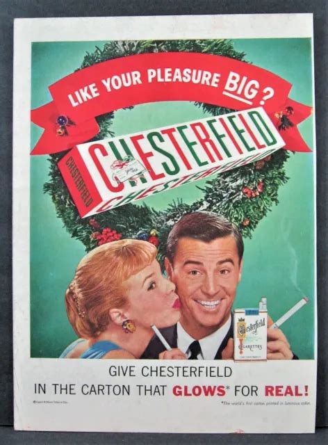 Vintage Chesterfield Cigarettes Magazine Ad Full Page Luminous Christmas Carton 1699 Picclick