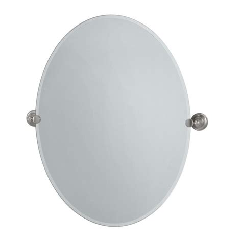 Gatco Tiara 24 In Satin Nickel Oval Frameless Bathroom Mirror At
