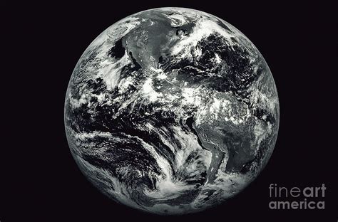 Black And White Image Of Earth Photograph By Stocktrek Images Fine