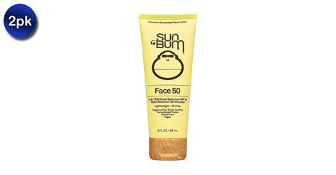 2 Pack Sun Bum Original Spf 50 Sunscreen Face Lotion