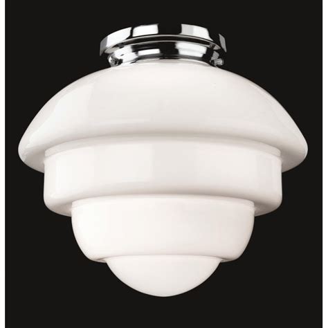 Firstlight 4943ch Art Deco Single Light Polished Chrome Semi Flush