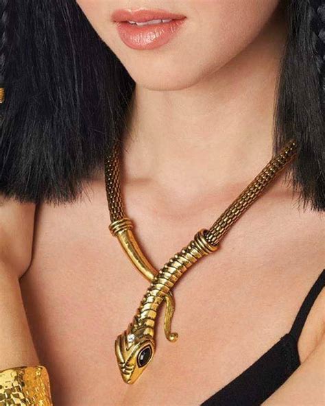 Egyptian Snake Costume Necklace Cleopatra Gold Asp Jewellery