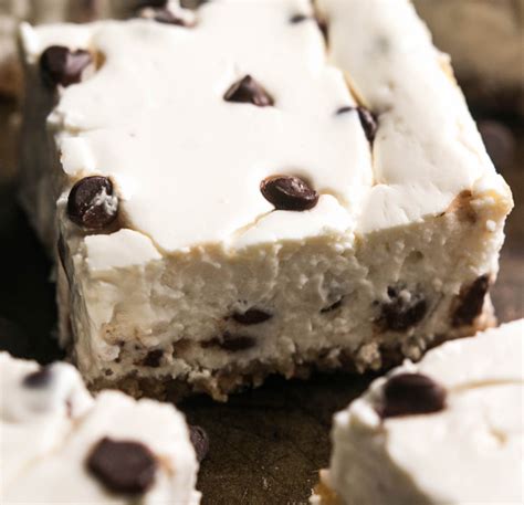 Their calorie content is much lower compared to the conventional chocolate desserts. Skinny Chocolate Chip Cheesecake Bars | Dessert recipes ...
