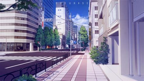 City Street By Soeurise On Deviantart Anime Scenery Anime City