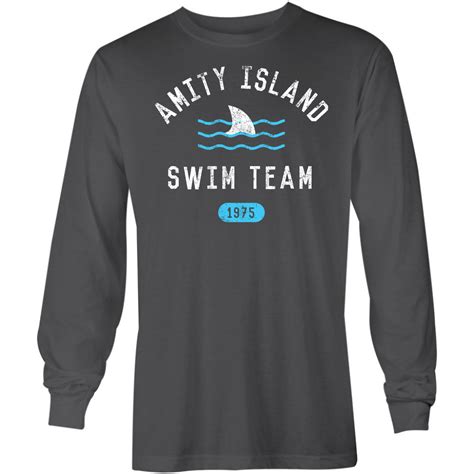 Amity Island Swim Team Long Sleeve T Shirt Inspired By Jaws New Design