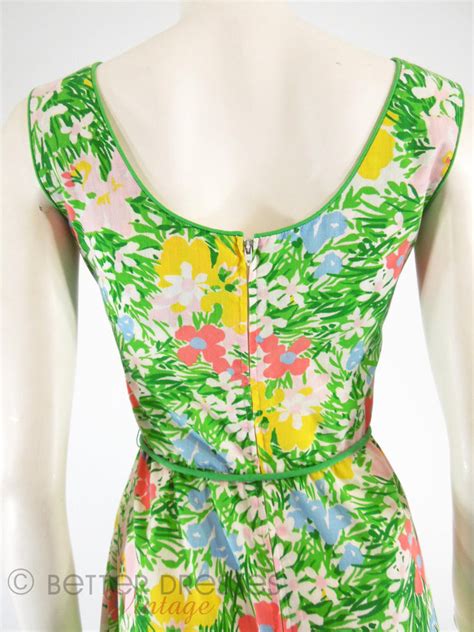 Vintage 1970s Cotton Floral A Line Sundress Sm Better Dresses Vintage