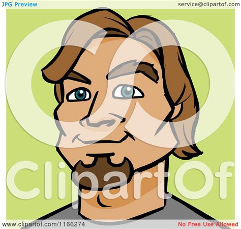 Cartoon Of A Man Avatar On Green Royalty Free Vector Clipart By