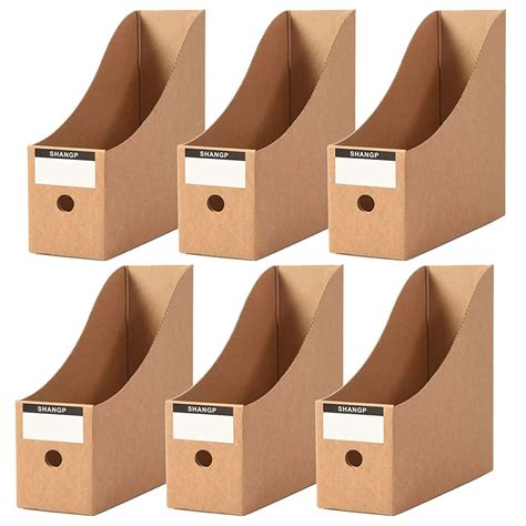 Sleec 6 Pack Magazine File Holder Cardboard Office Box File File