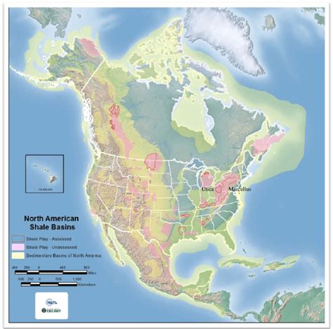 North America Shale Basins Showing The Location Of Active And Potential