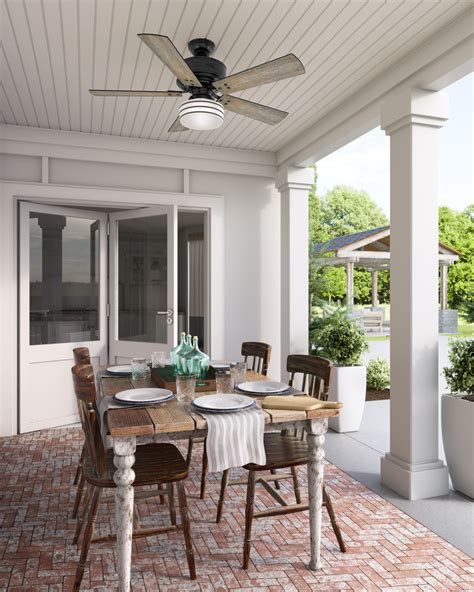 The hunter 52 remote ceiling fan features an elegant brushed nickel or new bronze finish and overall styling that has a modern and rich look that is sure to impress. Hunter Cedar Key Outdoor with Light 52 inch Ceiling Fan ...