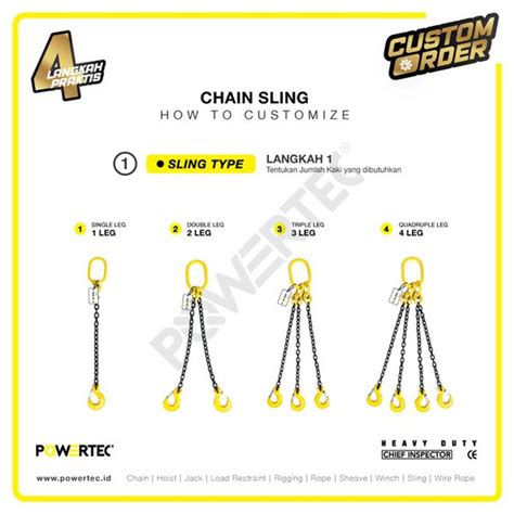 Jual Chain Sling 4 Legs Rantai 4 Kaki Powertec Custom Order Di Lapak