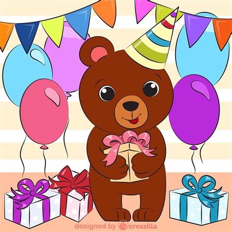 Bears Birthday Vector Free Download Creazilla