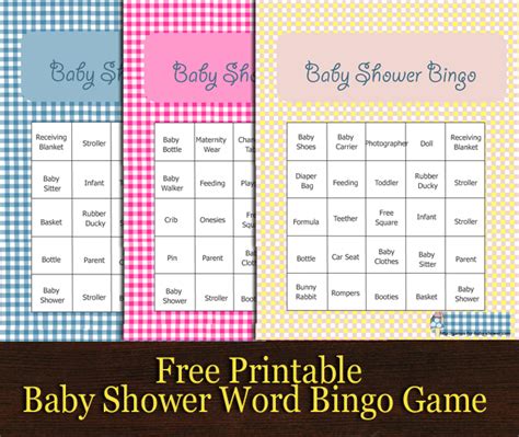 Free Printable Baby Shower Bingo Game