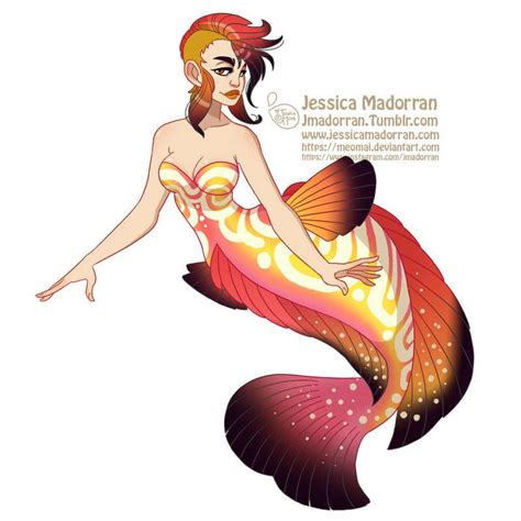 Mermay Day 18 Discus Fish Mermaid By Meomai On Deviantart Character