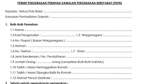 Tarikh borang permohonan dikeluarkan / diedarkan adalah bergantung. DOWNLOAD / MUAT TURUN BORANG PERMIT PERGERAKAN PERINTAH ...