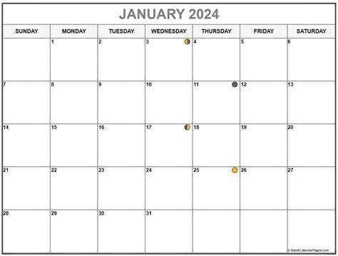 Calendar For January 2024 With Moon Phases October And November 2024